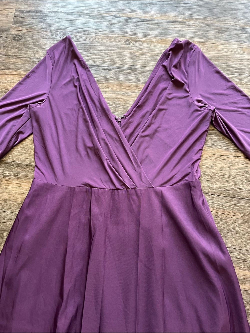 ALFRED SUNG Plum V-Neck Wrap Maxi Dress - Picture 3 of 10